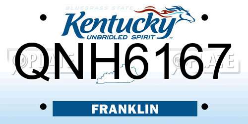 QNH6167 Kentucky License Plate