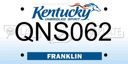 QNS062 Kentucky License Plate