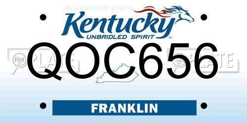 QOC656 Kentucky License Plate