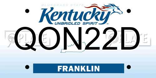 QON22D Kentucky License Plate