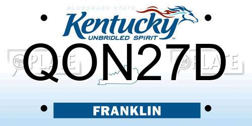 QON27D Kentucky License Plate
