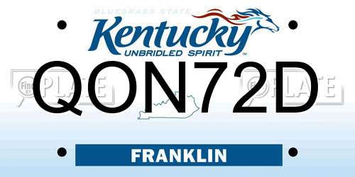 QON72D Kentucky License Plate