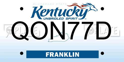 QON77D Kentucky License Plate