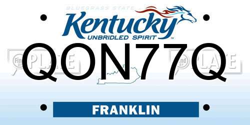 QON77Q Kentucky License Plate