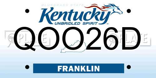 QOO26D Kentucky License Plate