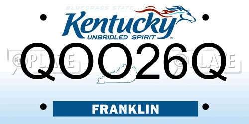 QOO26Q Kentucky License Plate