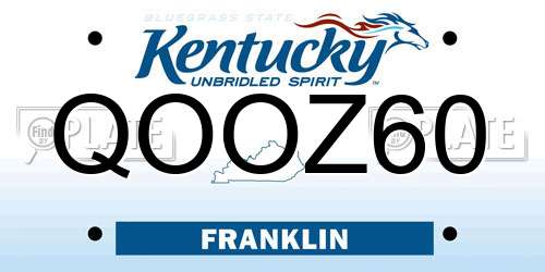 QOOZ60 Kentucky License Plate