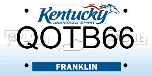 QOTB66 Kentucky License Plate