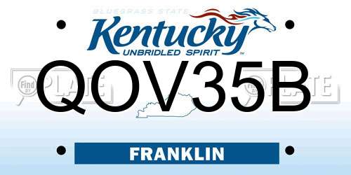 QOV35B Kentucky License Plate