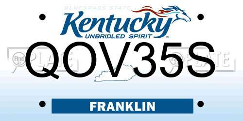 QOV35S Kentucky License Plate