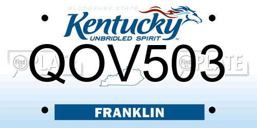 QOV503 Kentucky License Plate