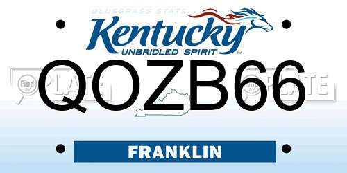 QOZB66 Kentucky License Plate