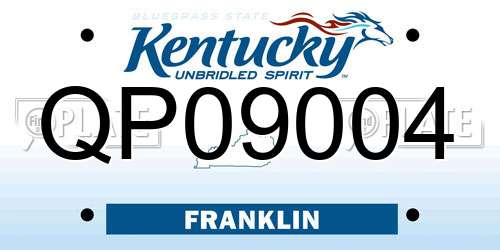 QP09004 Kentucky License Plate