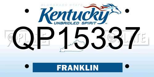 QP15337 Kentucky License Plate
