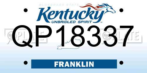 QP18337 Kentucky License Plate