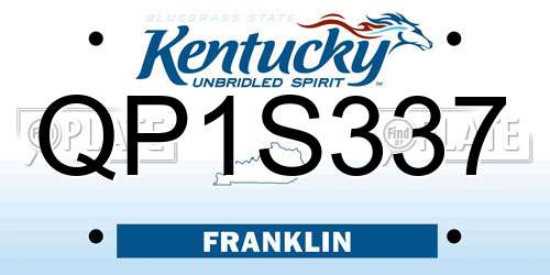 QP1S337 Kentucky License Plate