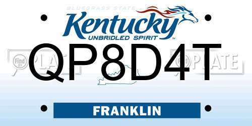 QP8D4T Kentucky License Plate