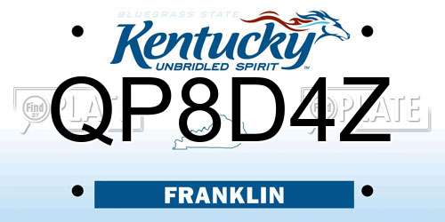 QP8D4Z Kentucky License Plate