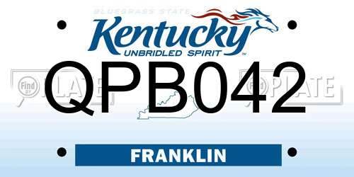 QPB042 Kentucky License Plate