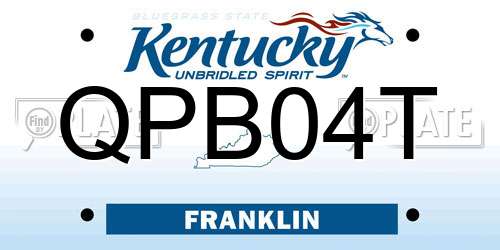 QPB04T Kentucky License Plate