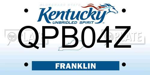 QPB04Z Kentucky License Plate