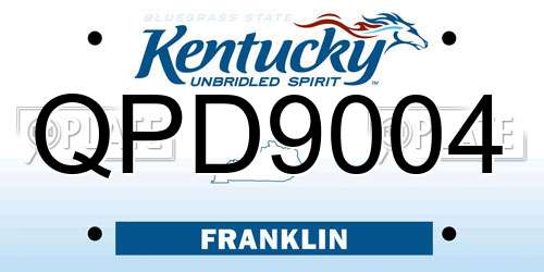 QPD9004 Kentucky License Plate