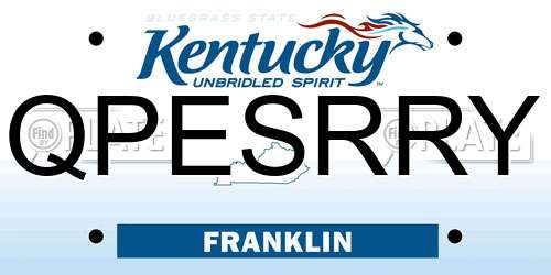 QPESRRY Kentucky License Plate