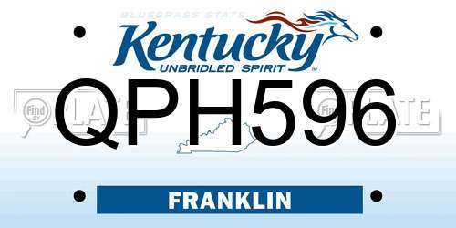 QPH596 Kentucky License Plate