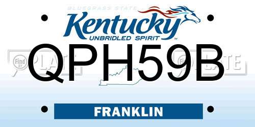 QPH59B Kentucky License Plate