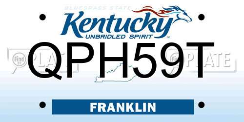QPH59T Kentucky License Plate