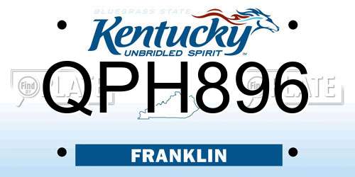 QPH896 Kentucky License Plate