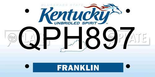 QPH897 Kentucky License Plate