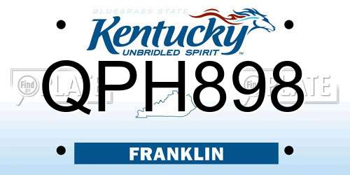 QPH898 Kentucky License Plate