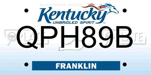 QPH89B Kentucky License Plate