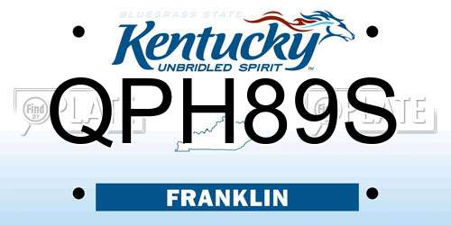QPH89S Kentucky License Plate