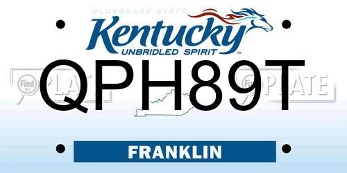 QPH89T Kentucky License Plate