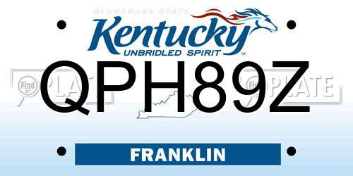 QPH89Z Kentucky License Plate