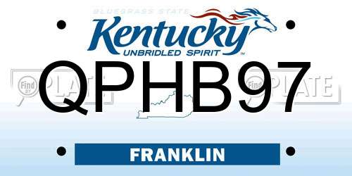 QPHB97 Kentucky License Plate
