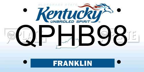 QPHB98 Kentucky License Plate