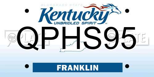 QPHS95 Kentucky License Plate