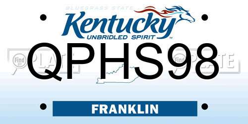 QPHS98 Kentucky License Plate