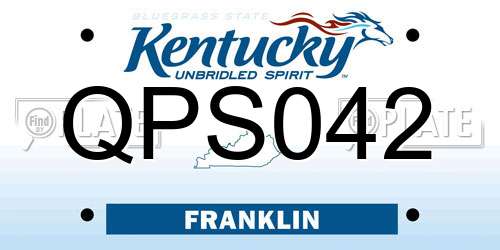 QPS042 Kentucky License Plate