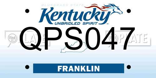 QPS047 Kentucky License Plate