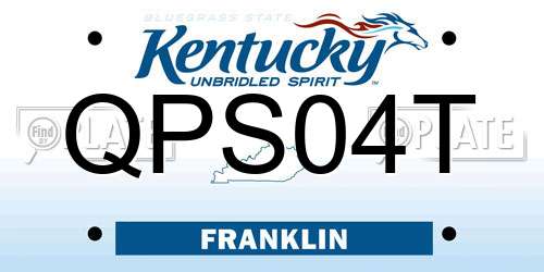 QPS04T Kentucky License Plate