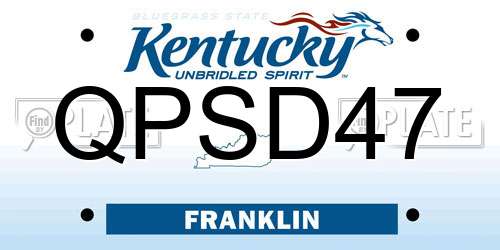 QPSD47 Kentucky License Plate