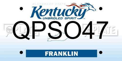 QPSO47 Kentucky License Plate