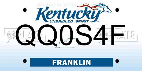 QQ0S4F Kentucky License Plate