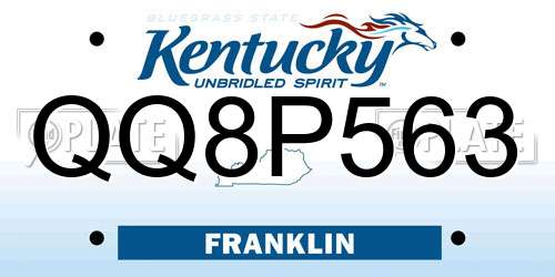 QQ8P563 Kentucky License Plate