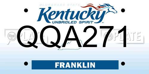 QQA271 Kentucky License Plate