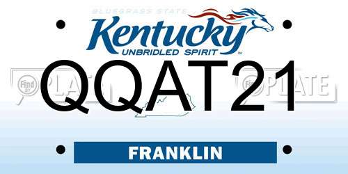 QQAT21 Kentucky License Plate